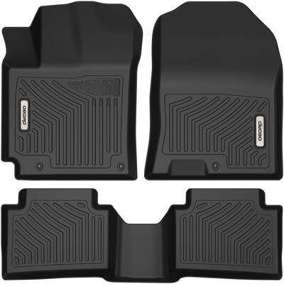 OEDRO Floor Mats for 2018-2023 Hyundai Kona (NO Electric Models), Black TPE All-Weather Full Set Floor Liners