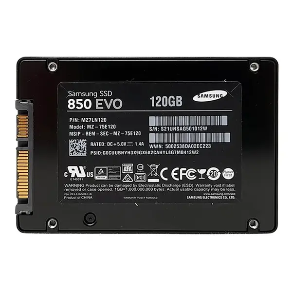 MZ7LN120 Samsung 850 EVO Series 120GB 2.5-inch 6GB/s SATA 256MB Cache V-NAND 3bit MLC Solid State Drive
