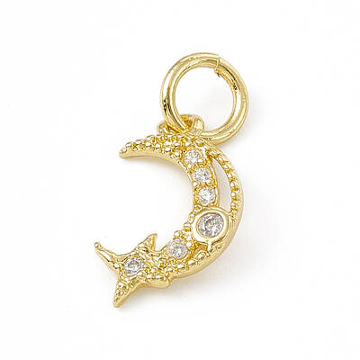 Brass Micro Pave Cubic Zirconia Charms