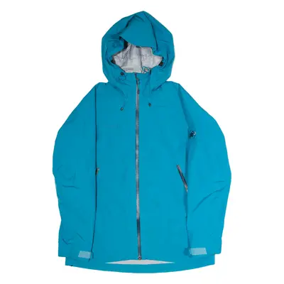 MAMMUT Mens Rain Jacket Blue Nylon Hooded L