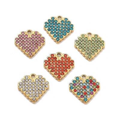 304 Stainless Steel Rhinestone Charms