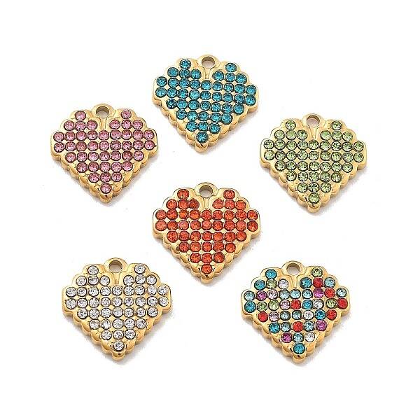 304 Stainless Steel Rhinestone Charms