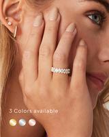 PAVOI Eternity Ring Oval Cubic Zirconia Love Ring - 14K Gold Plated Stackable Rings for Women - Trendy Wedding Ring - Gold Ri...