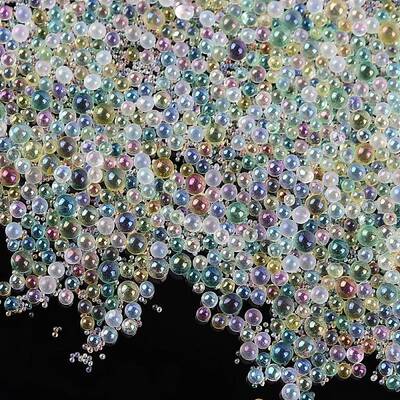 AB-Color Plated DIY 3D Nail Art Decoration Mini Glass Beads