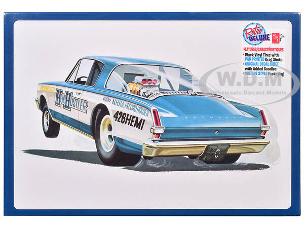 Skill 2 Model Kit 1966 Plymouth Barracuda Funny Car Hemi Hustler 1/25 Scale Model by AMT