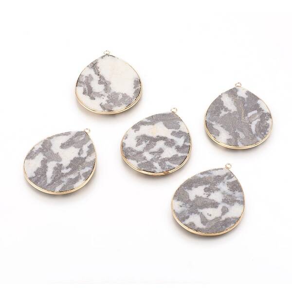 Natural Zebra Jasper Pendants