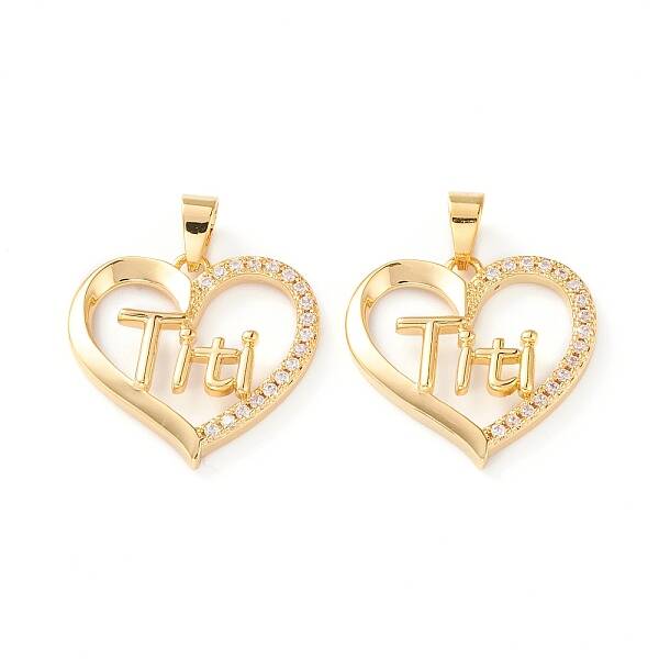 Brass Micro Pave Clear Cubic Zirconia Pendants