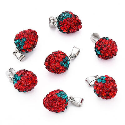Polymer Clay Rhinestone Pendants