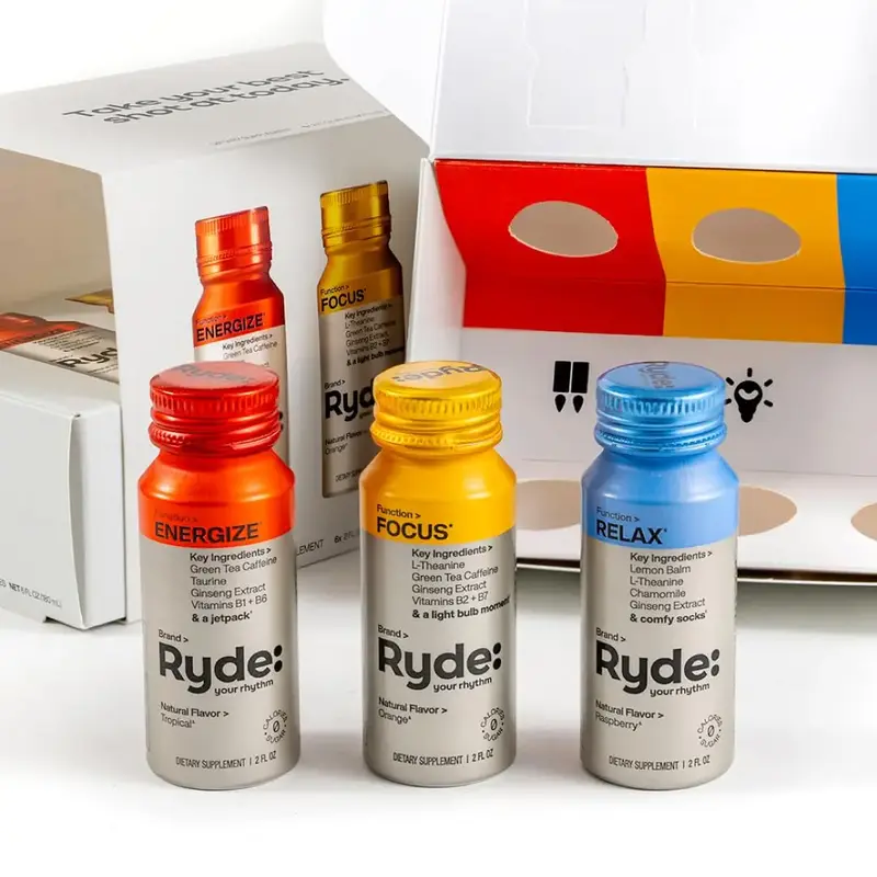 Ryde Discovery Pack – Natural Energy Shots for Focus, Relaxation & Boost | 6-Pack | Green Tea Caffeine, Ginseng, L-Theanine...