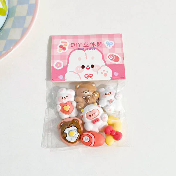 Self-Adhesive Opaque Resin Cabochons Set