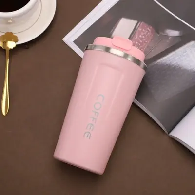 Stainless Steel Thermal Coffee Cup, 1 Count Vacuum Flask, Car Water Cup, Reusable Stainless Steel Water Bottles for Indoor & ...