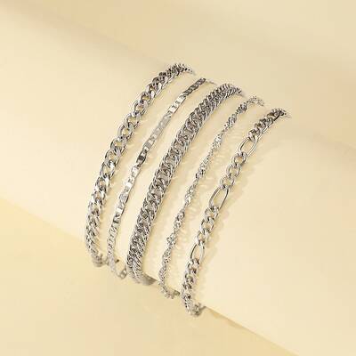5Pcs Iron Chain Bracelets for Women