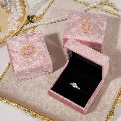 Velvet Jewelry Couple Rings Gift Boxes