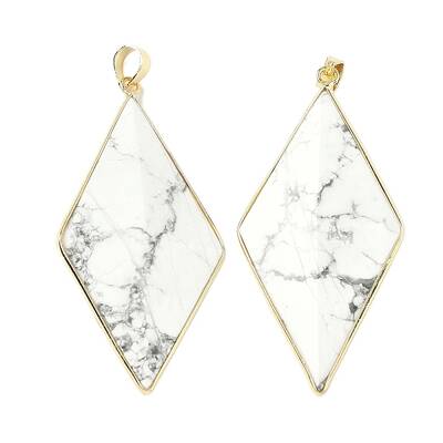 Natural Howlite Faceted Big Pendants