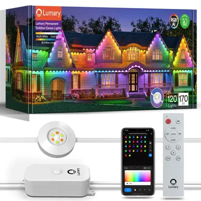 Lumary RGBAI Permanent Outdoor Lights Pro, 120 LED Light(150FT)