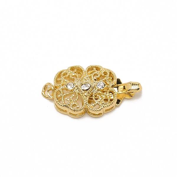 Brass Rhinestone Box Clasps