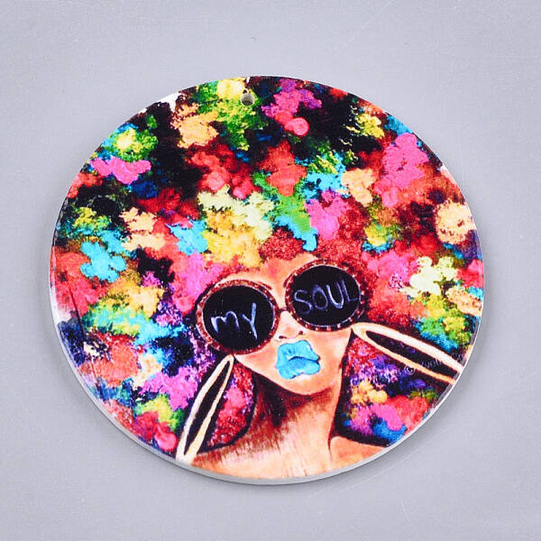 Printed Wooden Big Pendants