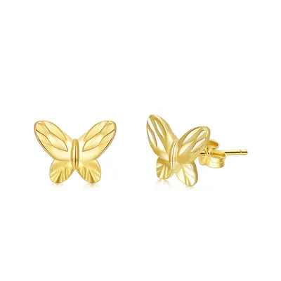 14K Gold Butterfly Stud Earrings