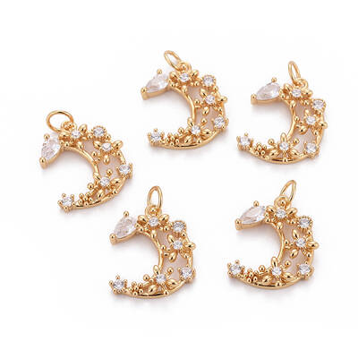 Brass Micro Pave Cubic Zirconia Pendants