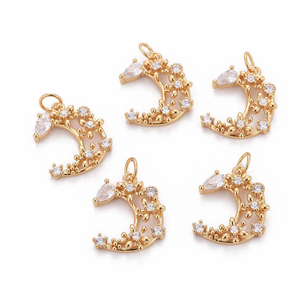 Brass Micro Pave Cubic Zirconia Pendants