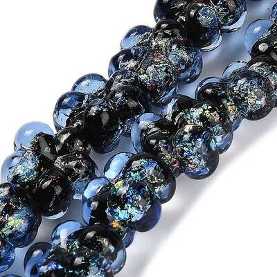 Handmade Dichroic Foil Glass Beads Strands