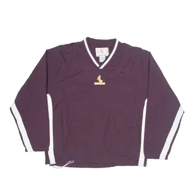 BAW ATHLETIC WEAR Rabbits Training Sweatshirt Maroon V-Neck Nylon Mens L
