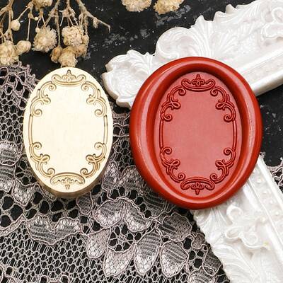 Oval Flower Frame Brass Stamp Heads