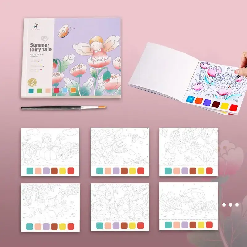 Watercolor Painting Book, 1 Count Early Education Art Book, Arts And Crafts For Boys & Girls Gifts