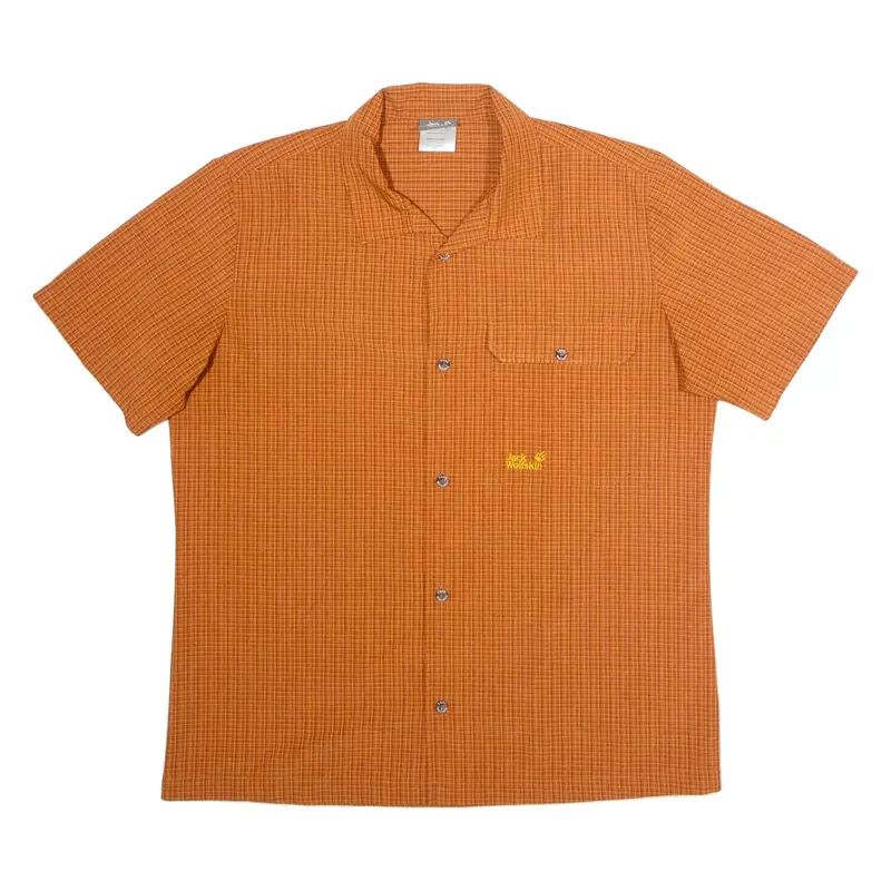 JACK WOLFSKIN Mens Shirt Orange Check L