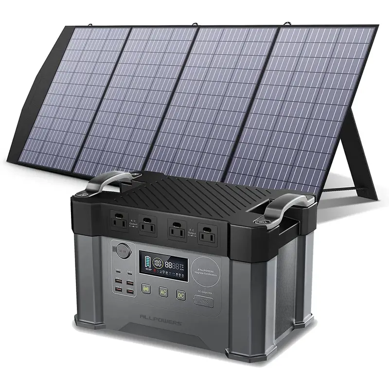 ALLPOWERS Solar Generator Kit 2000W Power Station 200W Solar Panel