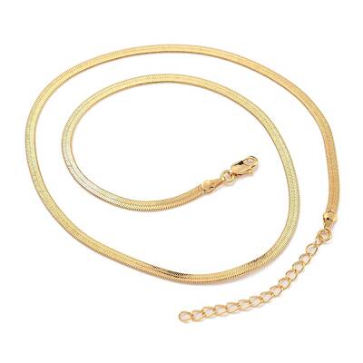 Brass Flat Snake Chain Necklaces for Women