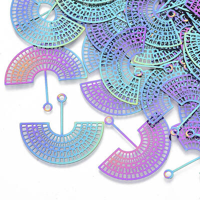Ion Plating(IP) 201 Stainless Steel Filigree Pendants