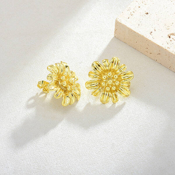 Brass Stud Earrings for Women