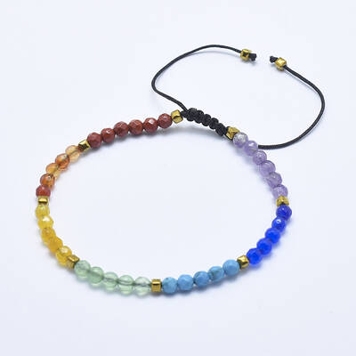 Mixed Stone Braided Bead Bracelets