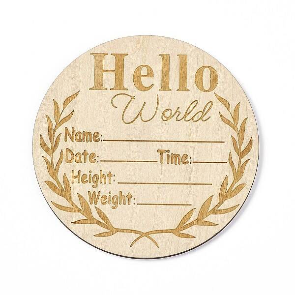 Wooden Hello World Baby Photo Props