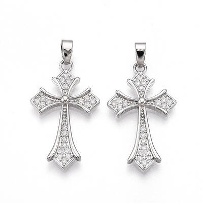 Brass Micro Pave Cubic Zirconia Pendants