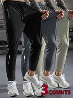 Men's Solid Color Drawstring Waist Jogger Pants, Casual Comfy Regular Fit Pocket Joggers Trousers for Daily Wear, Athleisure ...