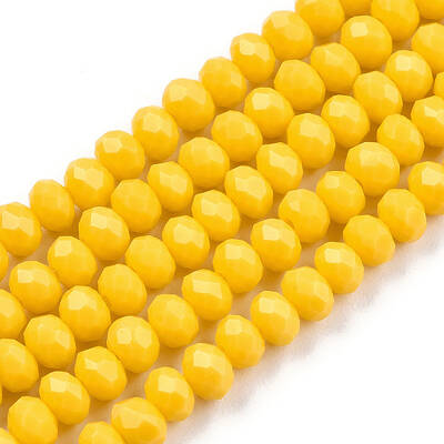Opaque Solid Color Glass Beads Strands