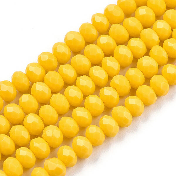 Opaque Solid Color Glass Beads Strands