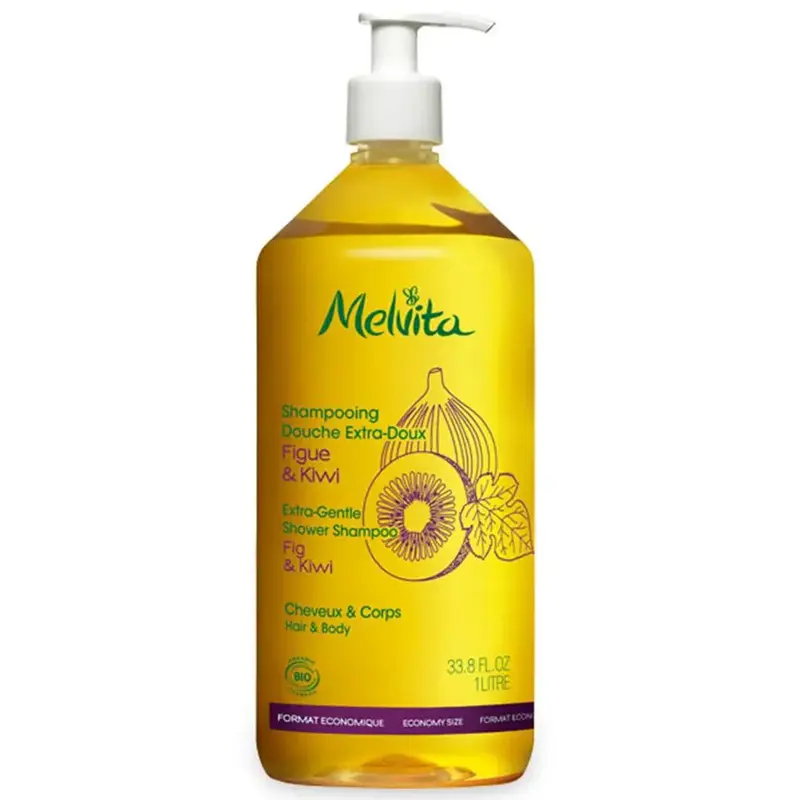 Melvita Organic Fig and Kiwi Extra Soft Shower Shampoo 1l
