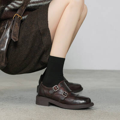 CHIKO Allyson Round Toe Block Heels Oxfords Shoes