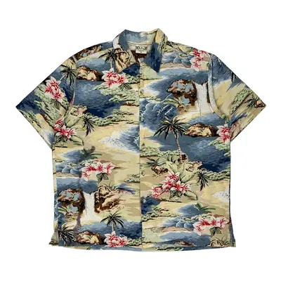 Made In Usa Go Barefoot Hawaiian Shirt - Medium Multicoloured Cotton