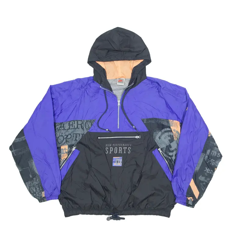 NIKE Anorak Jacket Purple Nylon 90s Colourblock Mens L