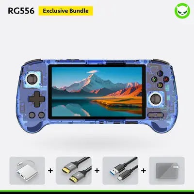 【 Luxury Package】RG556【Buy 1 Get 1 HDMI Cable(8K) +1 Multi-Port Adapter+1 Type-C Cable】Handheld Game Console Android ...