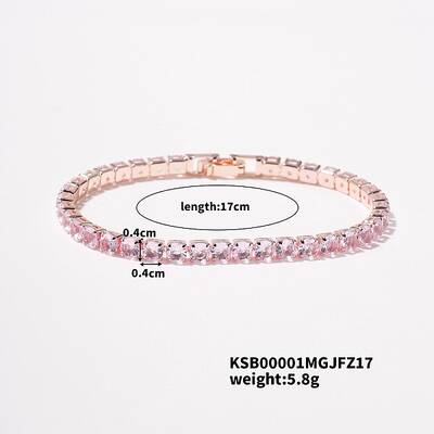 Chic Sparkling Personalized Brass Rhinestone Tennis Bracelet for Women Fashion Statement