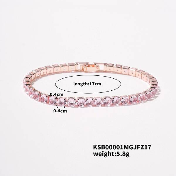 Chic Sparkling Personalized Brass Rhinestone Tennis Bracelet for Women Fashion Statement
