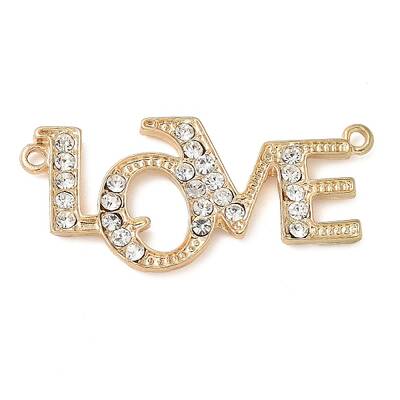 Alloy Crystal Rhinestone Word LOVE Connector Links Charms