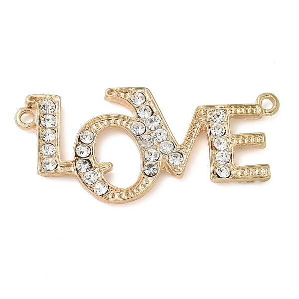 Alloy Crystal Rhinestone Word LOVE Connector Links Charms