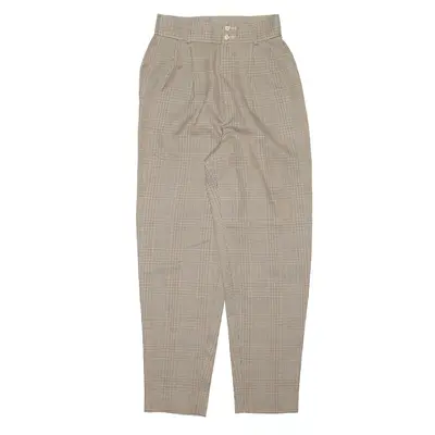 Houndstooth Check Brown Regular Mom Trousers Womens W25 L28