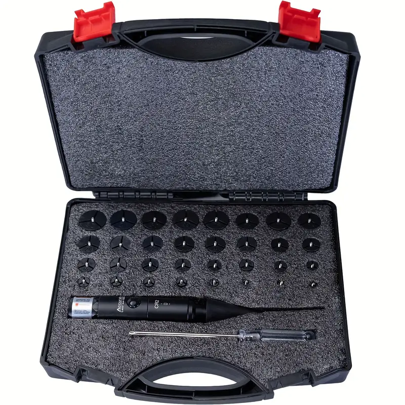 Professional Aperture Aiming Kit Suitable for 0.17 to 12GA with 32 adapters. Multi-Gauge Aperture Aiming Kit